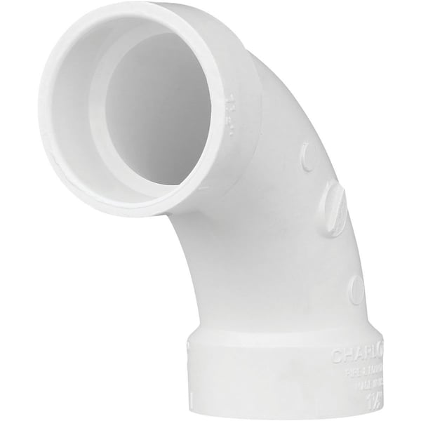 Charlotte Pipe And Foundry 1-1/2 In. Schedule 40 90 Deg. Long Sweep DWV PVC Elbow 1/4 Bend PVC 00304 0600HA - main